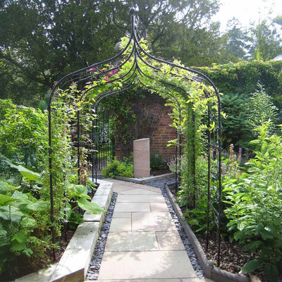 gothic arch in garden over a path