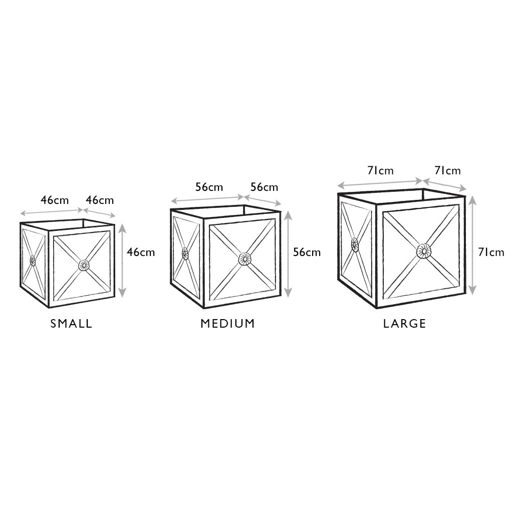 Regency Zinc Planter Measurements