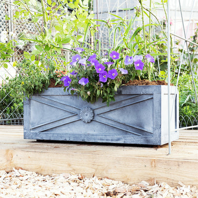 Regency Aged Zinc Trough Metal Planter