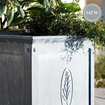 Tuscan Zinc Trough Planter Detail