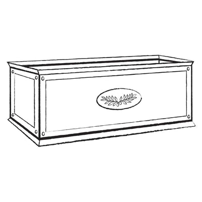 Tuscan Zinc Trough Planter - Line Drawing